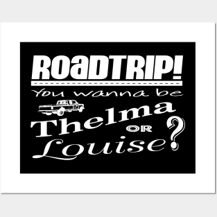 Road Trip Thelma & Louise - white Posters and Art